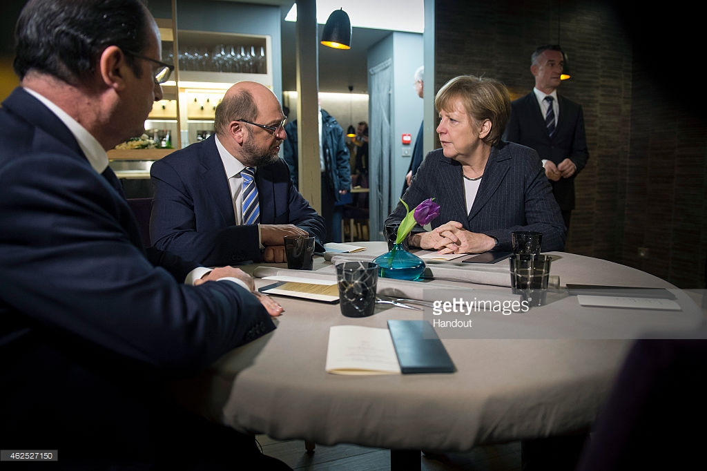 Merkel Hollande Schulz
